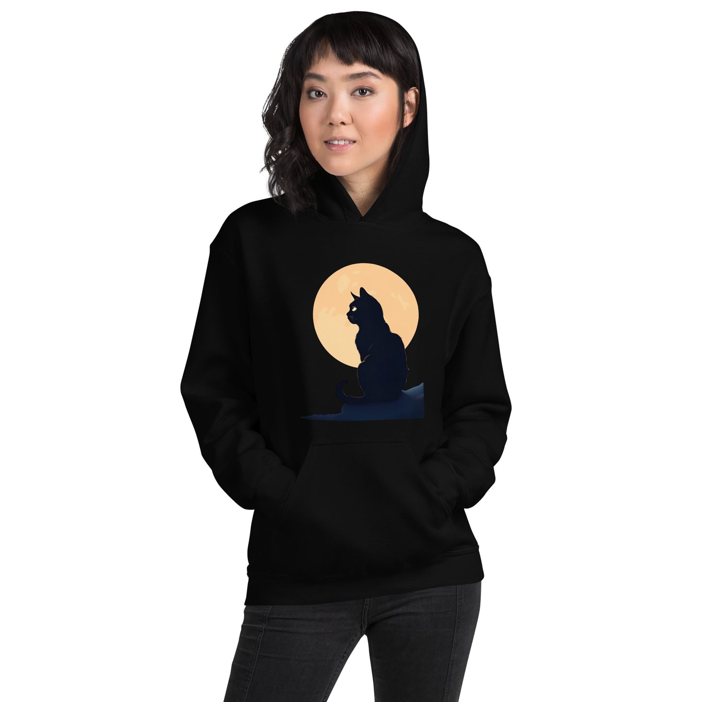 Cat Silhouette Graphic Hoodie