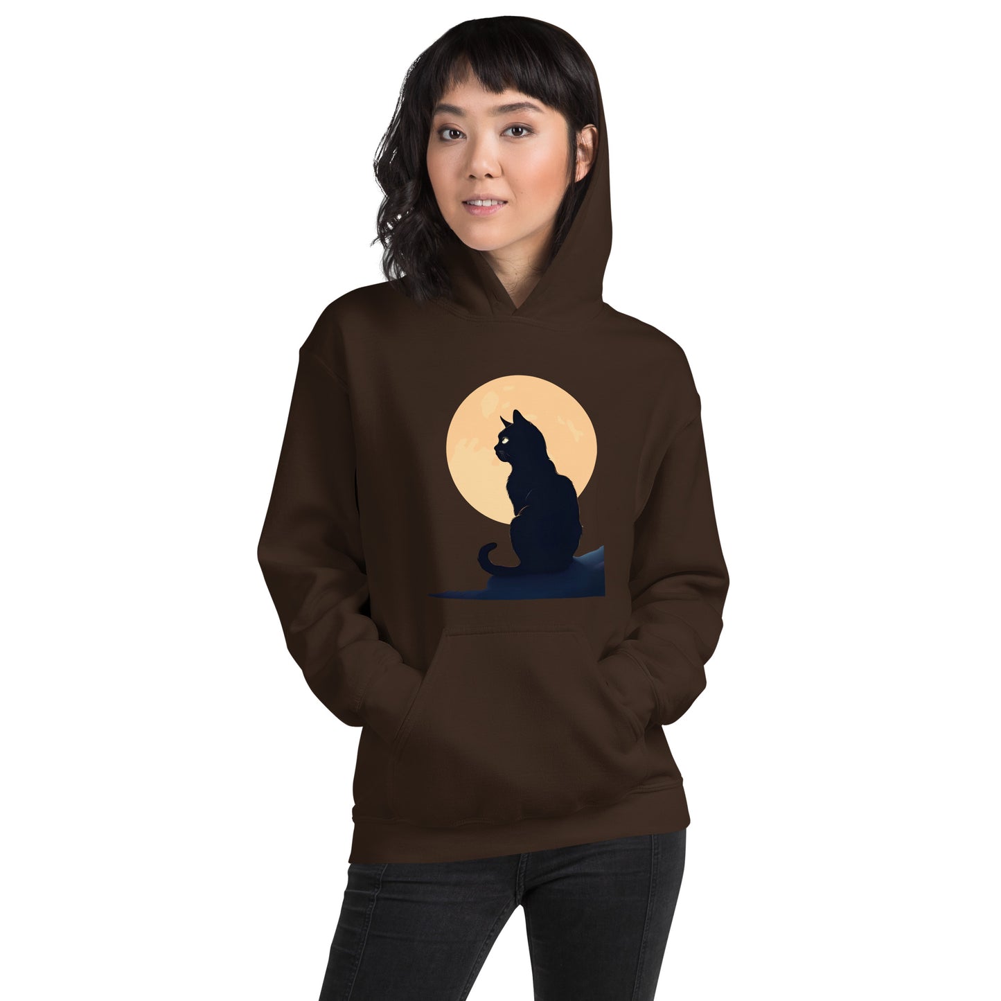 Cat Silhouette Graphic Hoodie