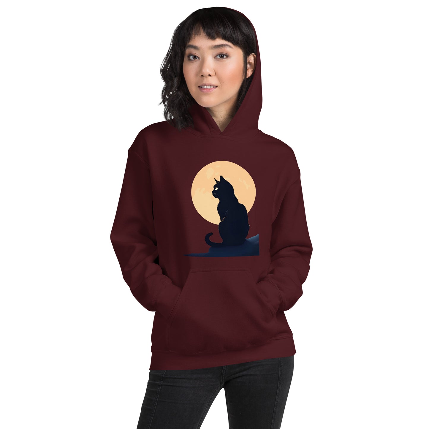 Cat Silhouette Graphic Hoodie