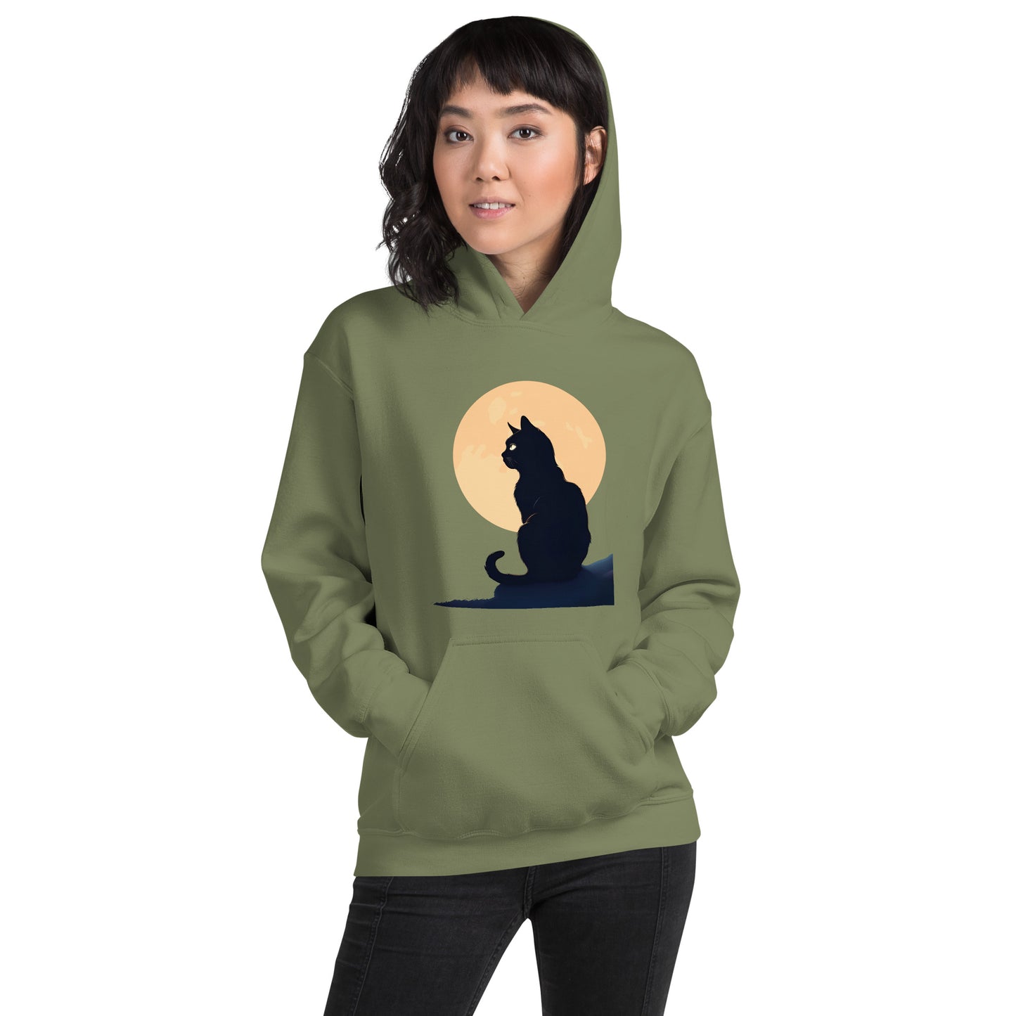 Cat Silhouette Graphic Hoodie