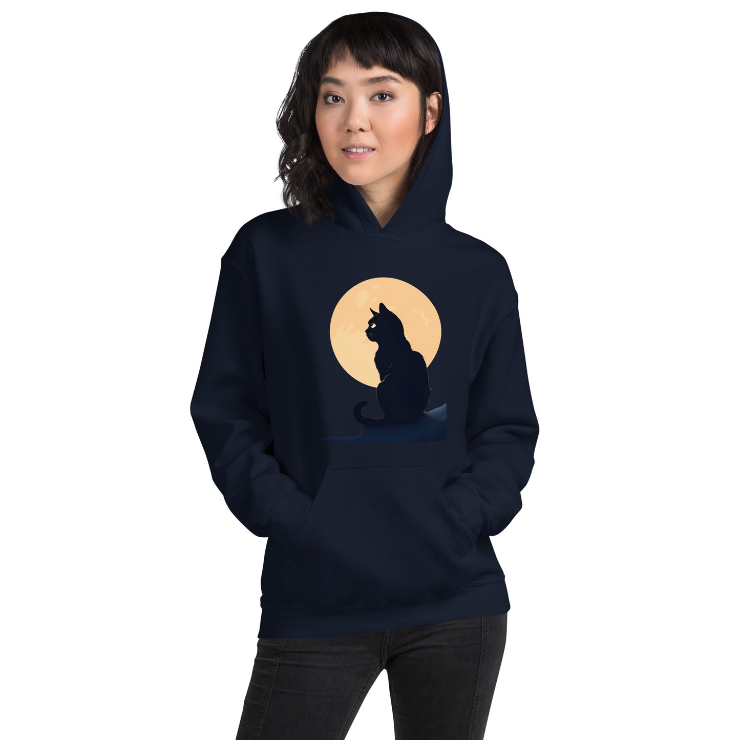 Cat Silhouette Graphic Hoodie