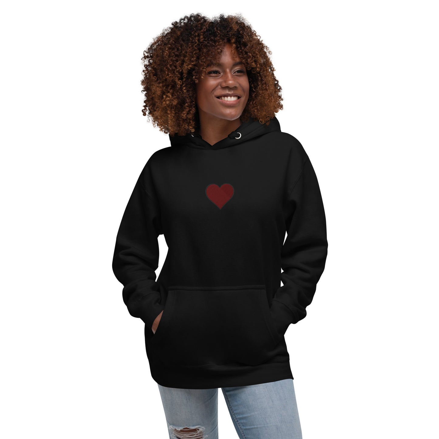 Women's Embroidered Heart Hoodie