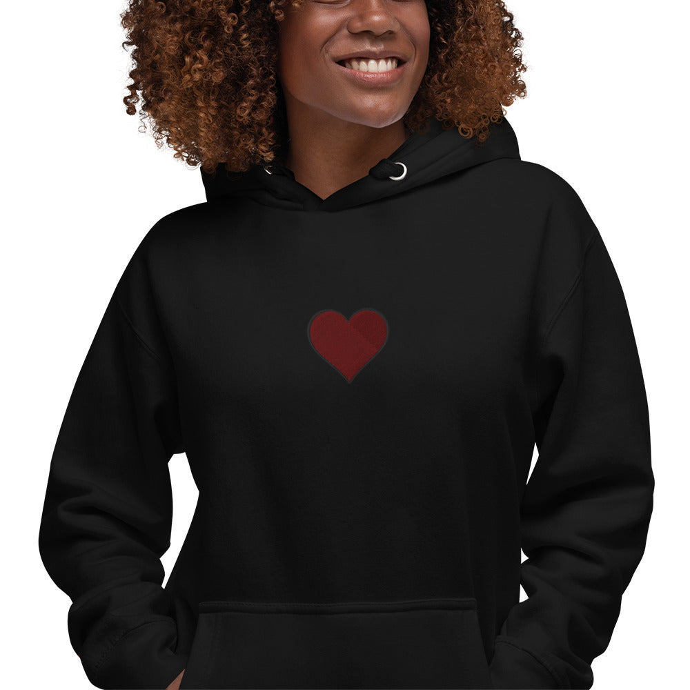 Women's Embroidered Heart Hoodie