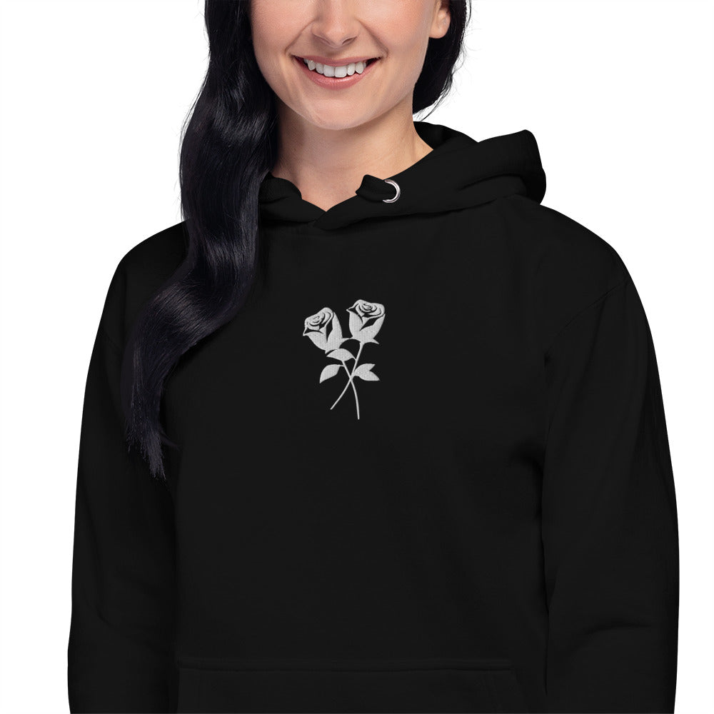 Roses Embroidered Hoodie