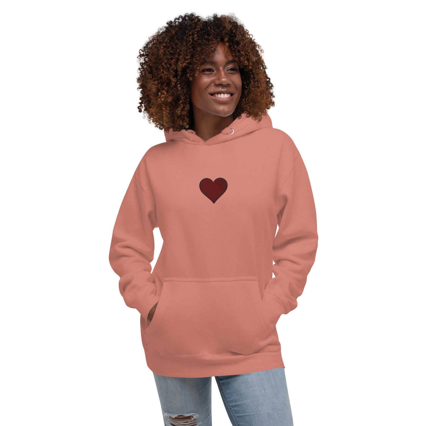 Women's Embroidered Heart Hoodie