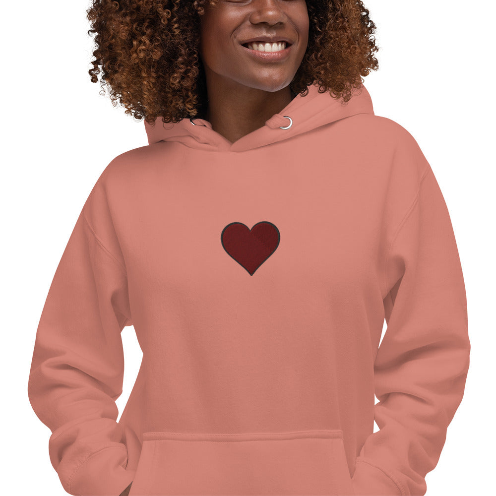 Women's Embroidered Heart Hoodie