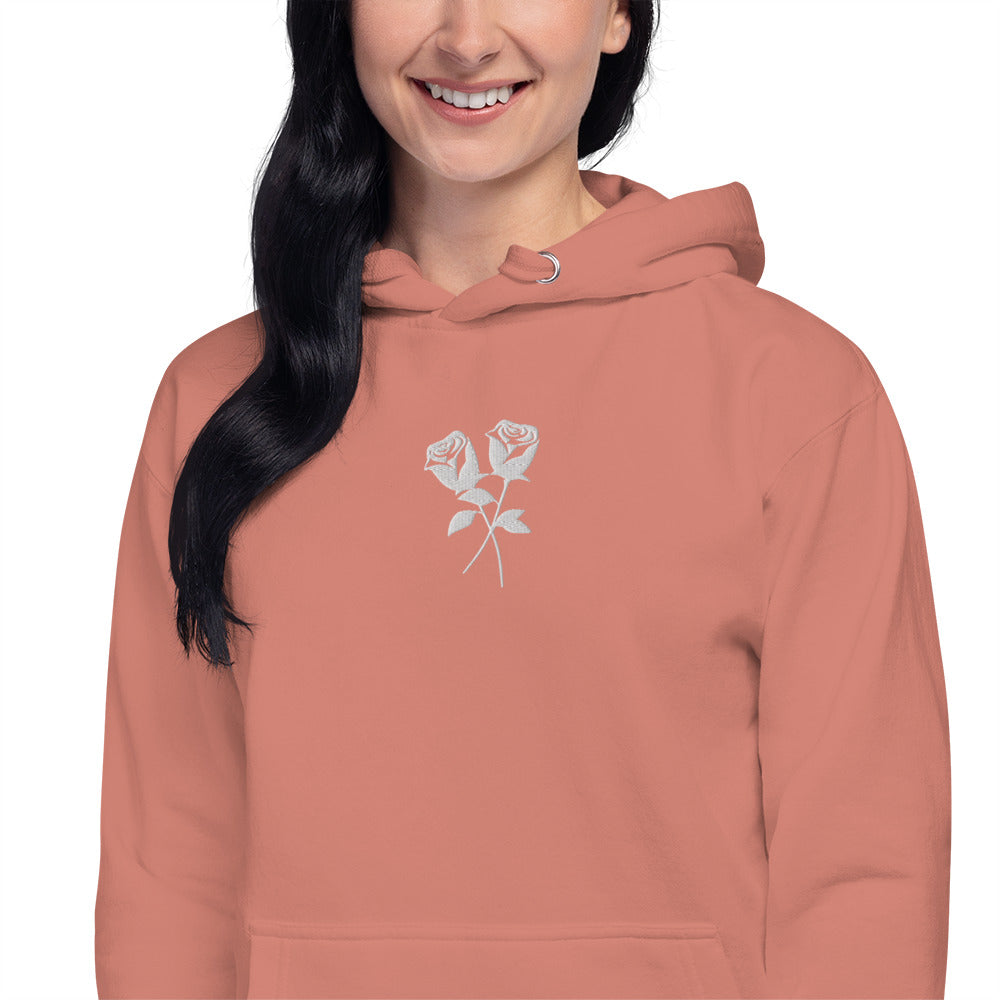 Roses Embroidered Hoodie