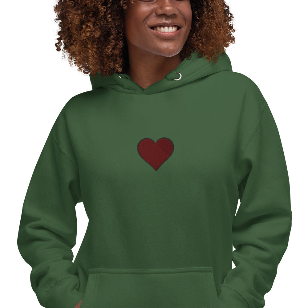 Women's Embroidered Heart Hoodie