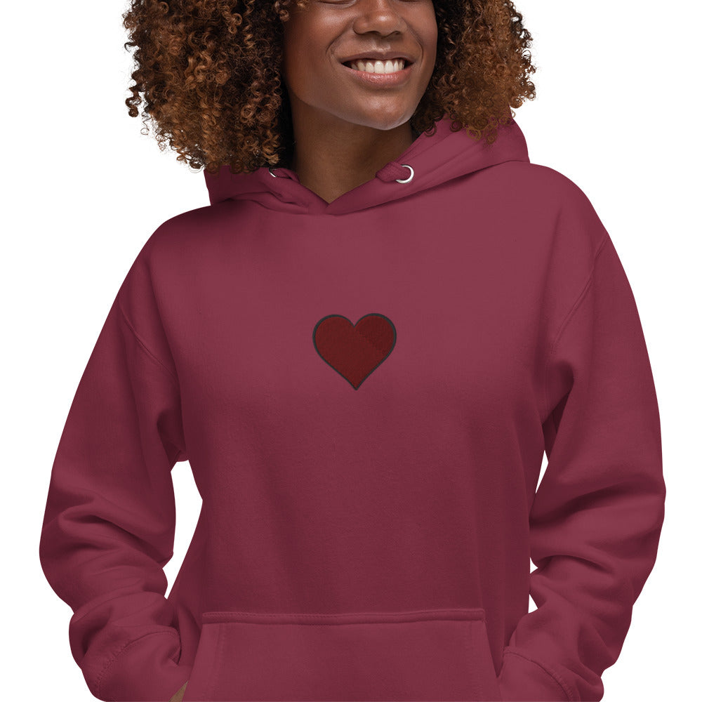 Women's Embroidered Heart Hoodie