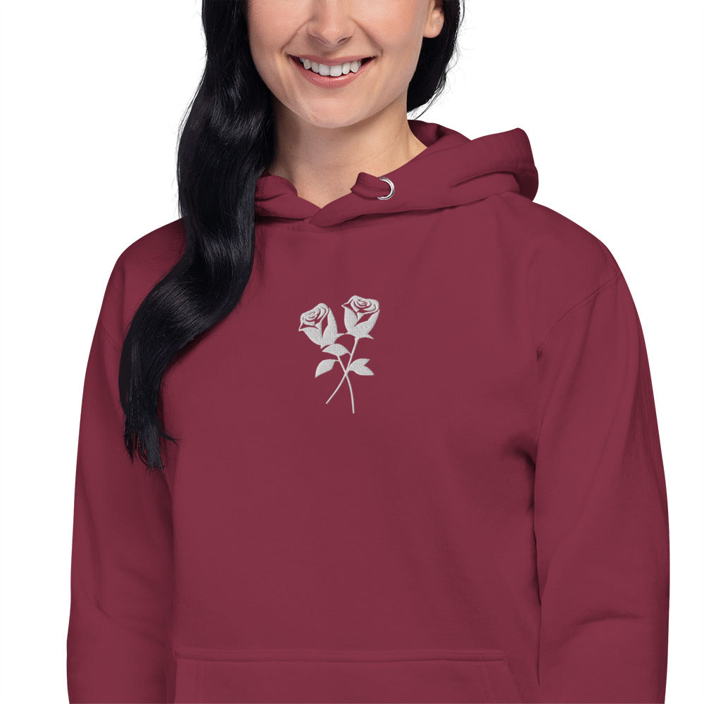 Roses Embroidered Hoodie