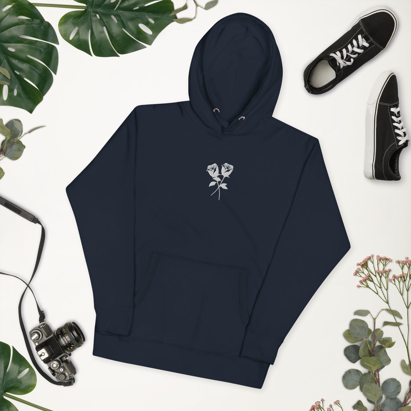 Embroidered Roses Hoodie