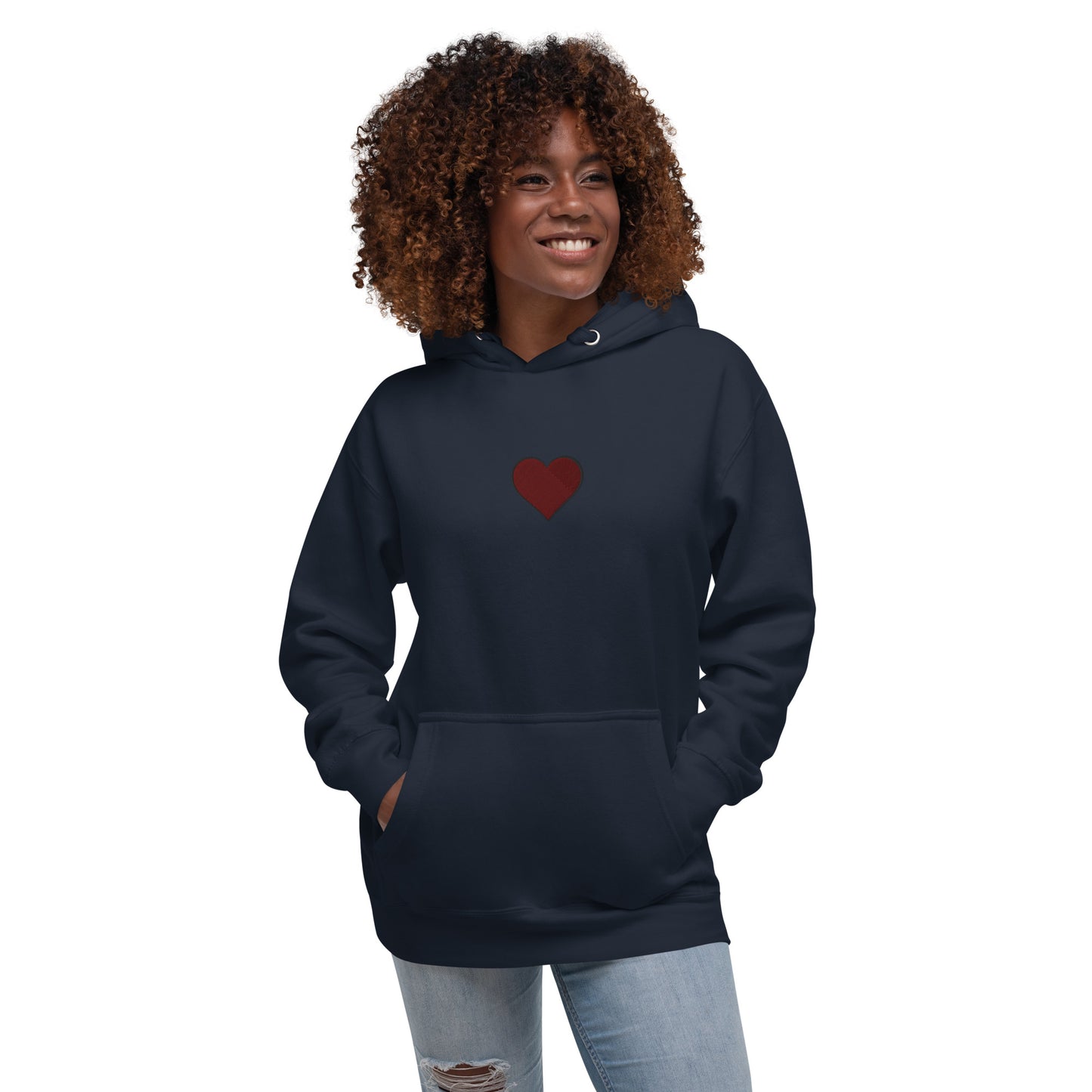 Women's Embroidered Heart Hoodie