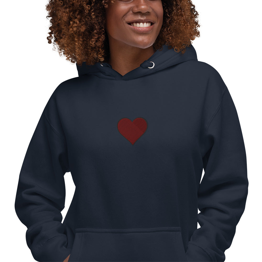 Women's Embroidered Heart Hoodie