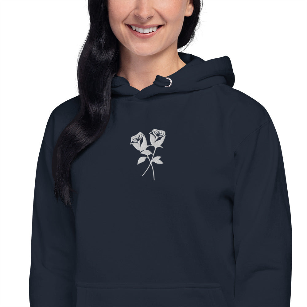 Roses Embroidered Hoodie