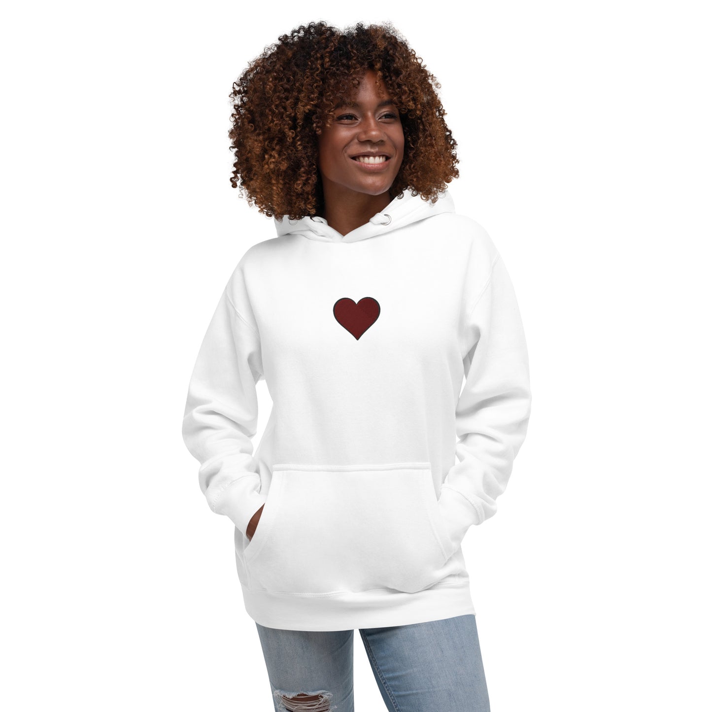 Women's Embroidered Heart Hoodie