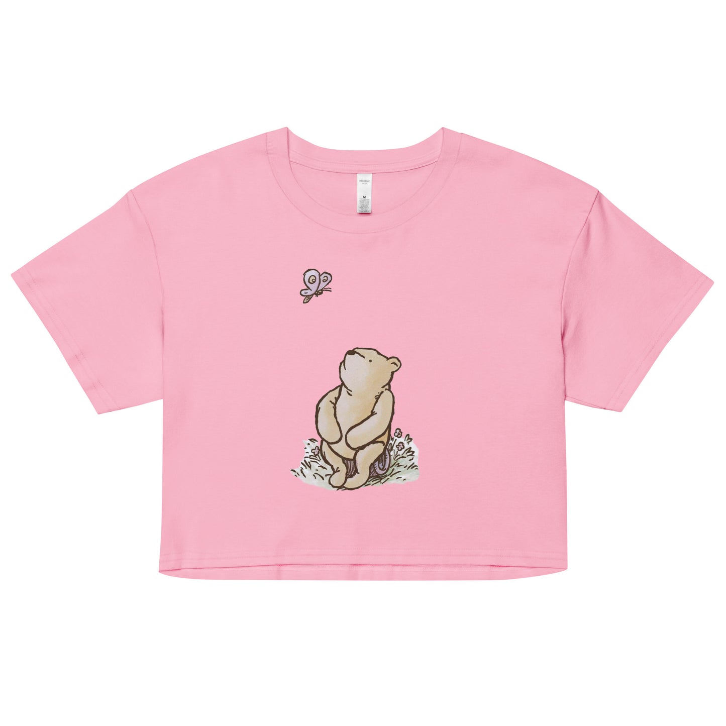 Winnie the Pooh Watching a Butterfly | Women's Cropped Tee