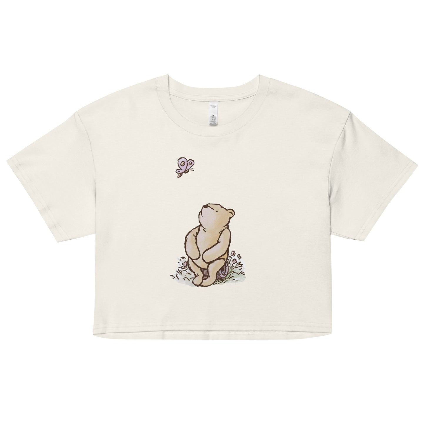 Winnie the Pooh Watching a Butterfly | Women's Cropped Tee