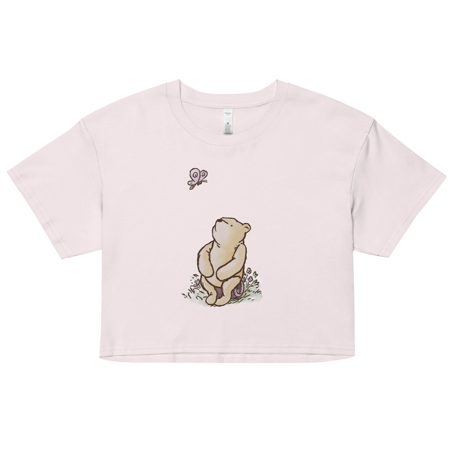 Winnie the Pooh Watching a Butterfly | Women's Cropped Tee