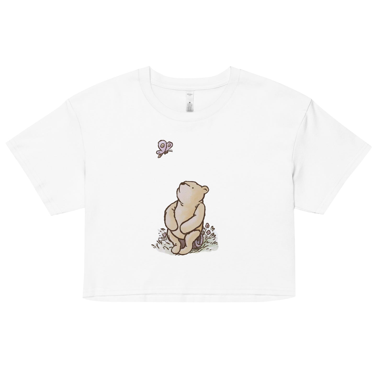 Winnie the Pooh Watching a Butterfly | Women's Cropped Tee